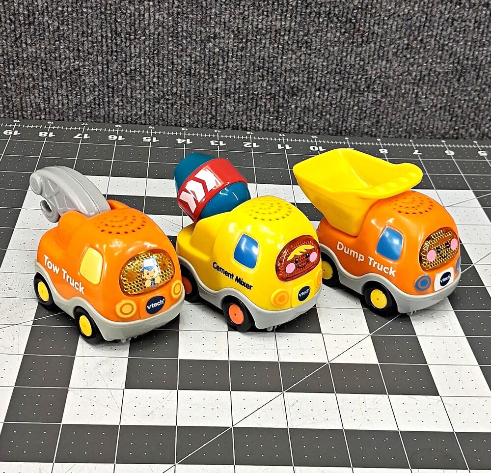 VTech Go Go Smart Wheels Toy Truck Lot Tow Truck Cement Mixer Dump Truck